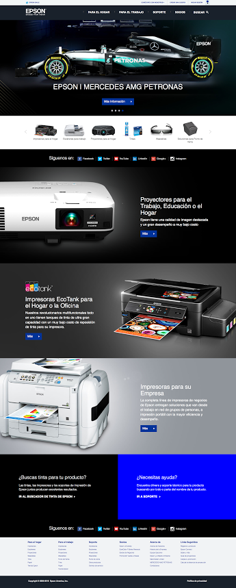 Nueva página web de Epson Chile