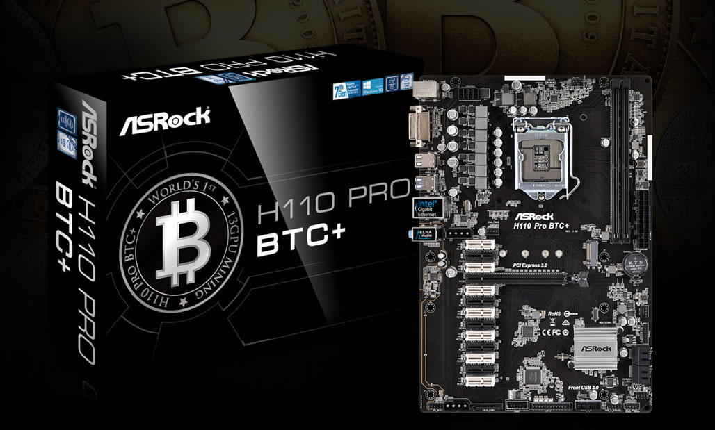Llega el motherboard ASRock H110 Pro BTC+