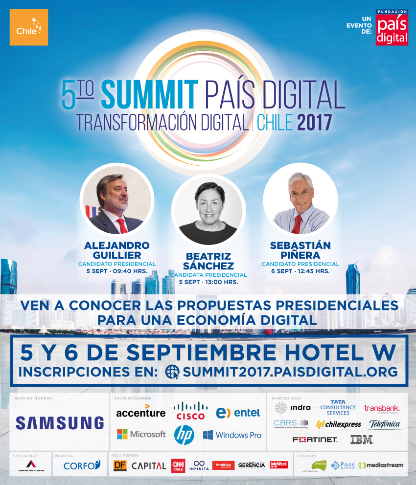 Candidatos presidenciales presentarán su agenda digital en el V Summit de Fundación País Digital