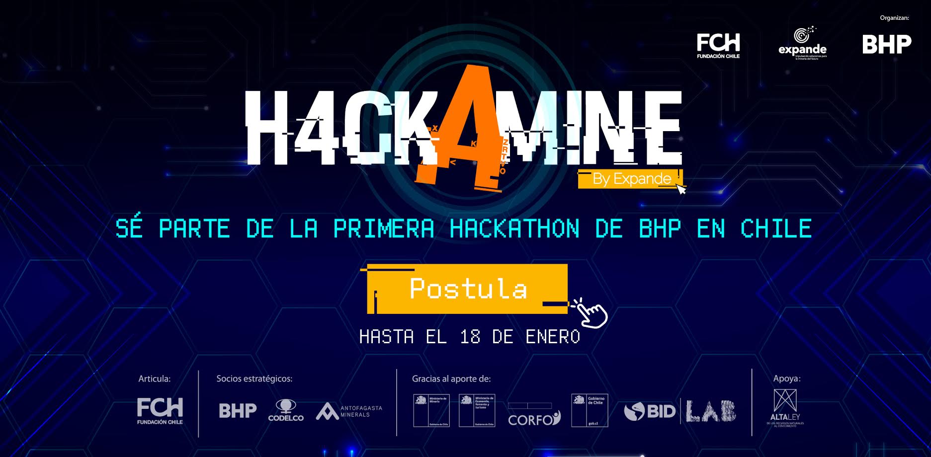 Expande abre postulaciones para la primera hackathon de BHP en Chile