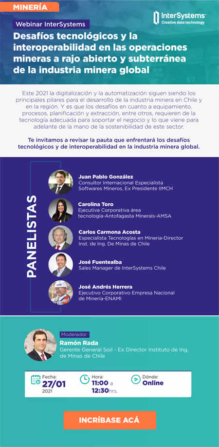 Webinar abordará desafíos de interoperabilidad en la industria minera chilena y global este 2021