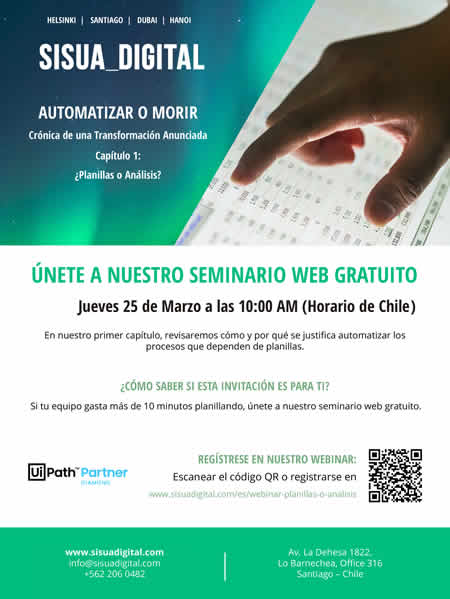 Mañana, primer capítulo de serie de webinar “Automatizar o Morir” de Sisua Digital