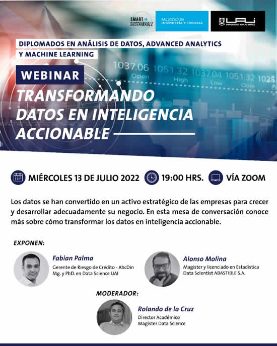 La Facultad de Ingeniería y Ciencias de la UAI realizará un webinar sobre data science