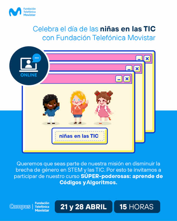 Fundación Telefónica Movistar ofrece curso gratuito para niñas y adolescentes