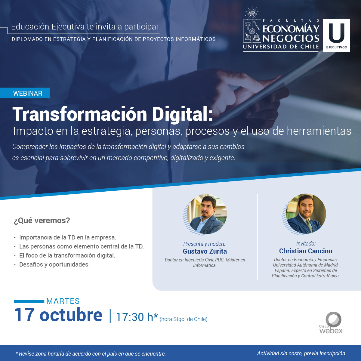 Webinar abordará la transformación digital en las organizaciones